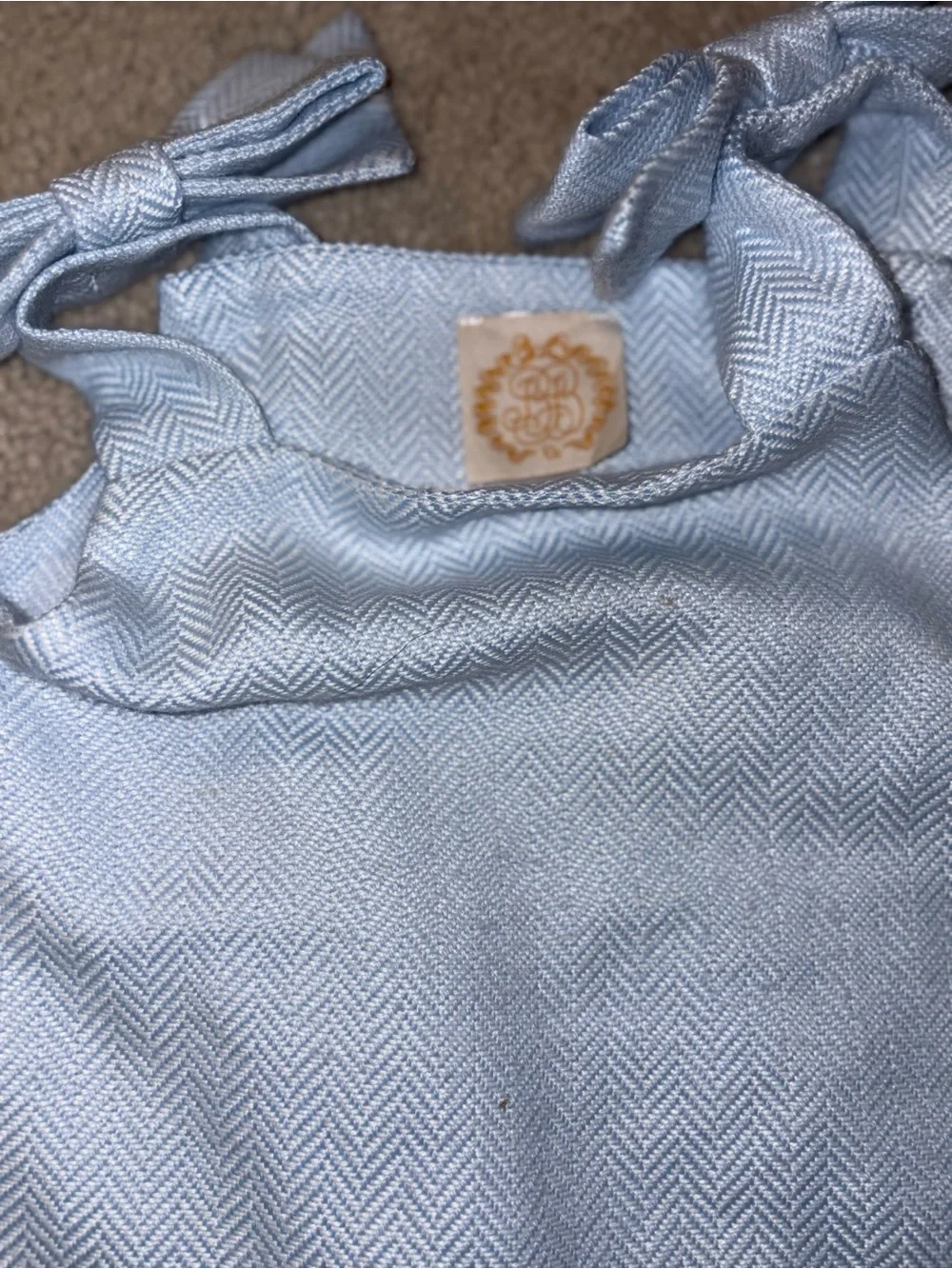 The Beaufort Bonnet Company girls Beale st blue herringbone set Sz5